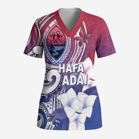 Guam Gadao Scrub Top Hafa Adai Micronesian Tribal Pattern - Polynesian Pride