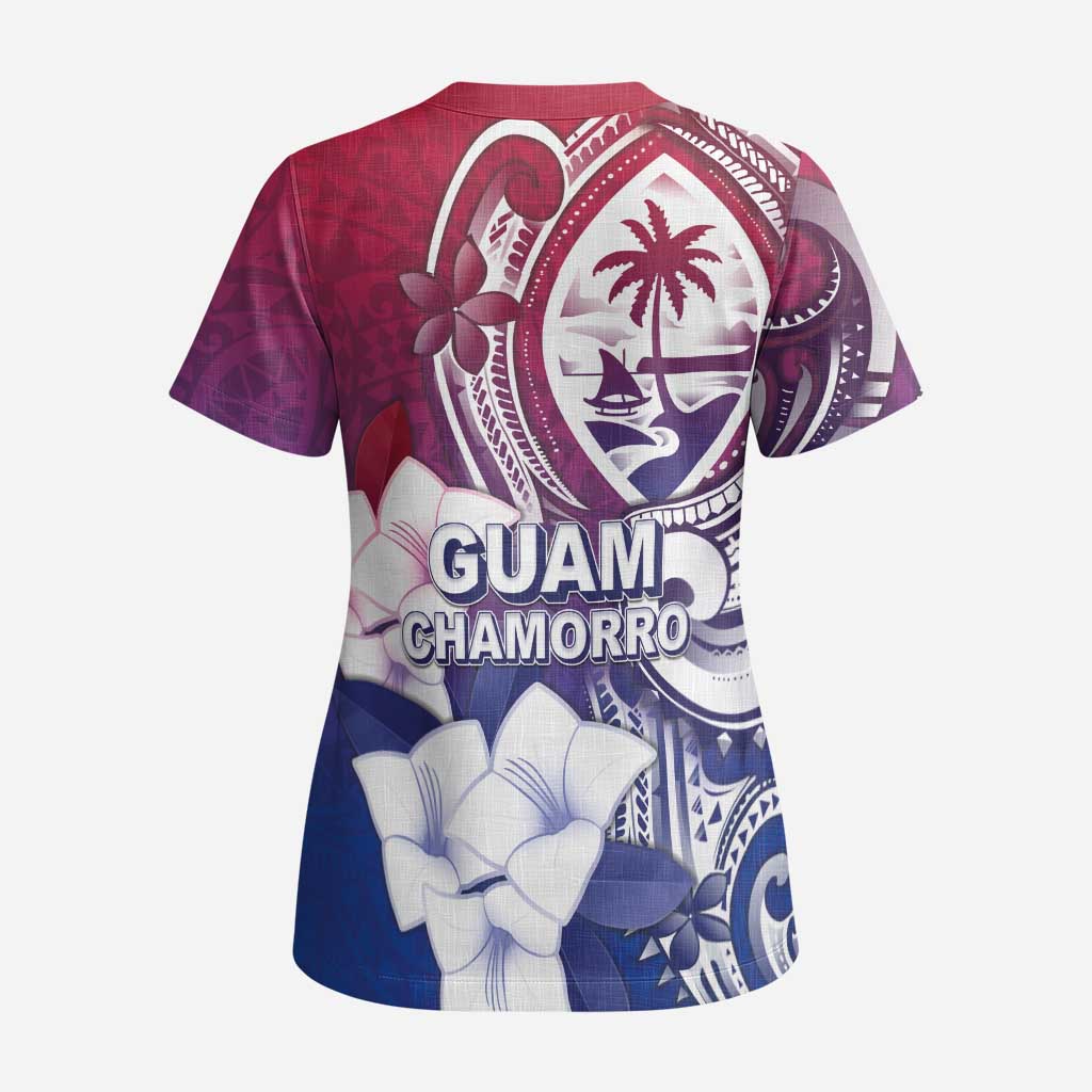 Guam Gadao Scrub Top Hafa Adai Micronesian Tribal Pattern - Polynesian Pride