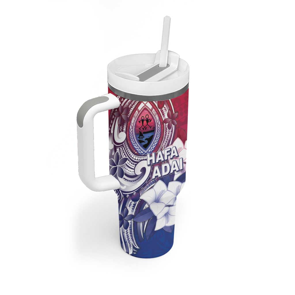 Guam Gadao Tumbler With Handle Hafa Adai Micronesian Tribal Pattern
