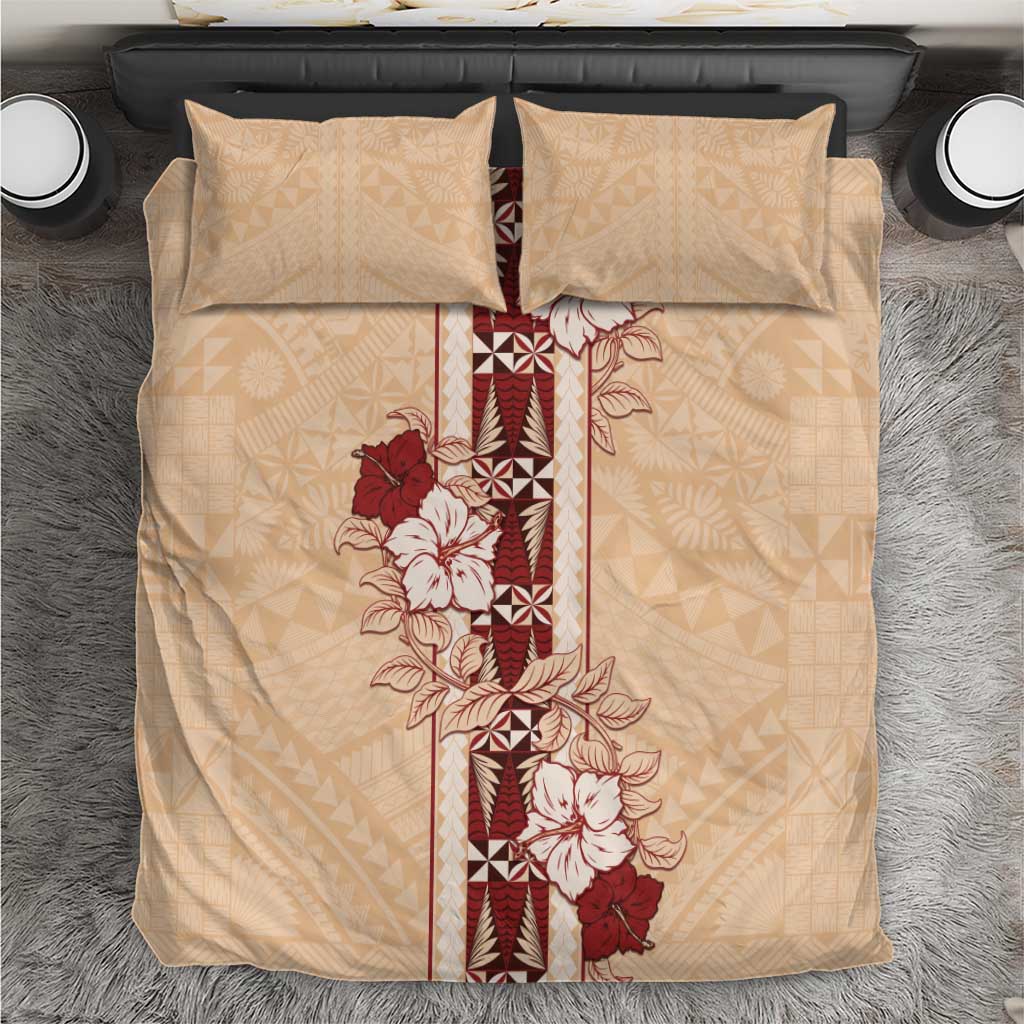 Tonga Language Week Bedding Set Hibiscus Tongan Ngatu Pattern