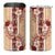 Tonga Language Week 4 in 1 Can Cooler Tumbler Hibiscus Tongan Ngatu Pattern