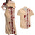 Tonga Language Week Couples Matching Off Shoulder Maxi Dress and Hawaiian Shirt Hibiscus Tongan Ngatu Pattern