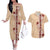 Tonga Language Week Couples Matching Off The Shoulder Long Sleeve Dress and Hawaiian Shirt Hibiscus Tongan Ngatu Pattern