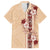 Tonga Language Week Family Matching Off Shoulder Short Dress and Hawaiian Shirt Hibiscus Tongan Ngatu Pattern