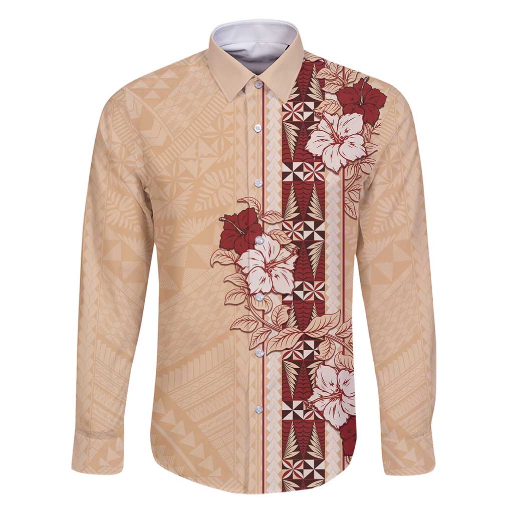 Tonga Language Week Family Matching Summer Maxi Dress and Hawaiian Shirt Hibiscus Tongan Ngatu Pattern