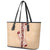 Tonga Language Week Leather Tote Bag Hibiscus Tongan Ngatu Pattern