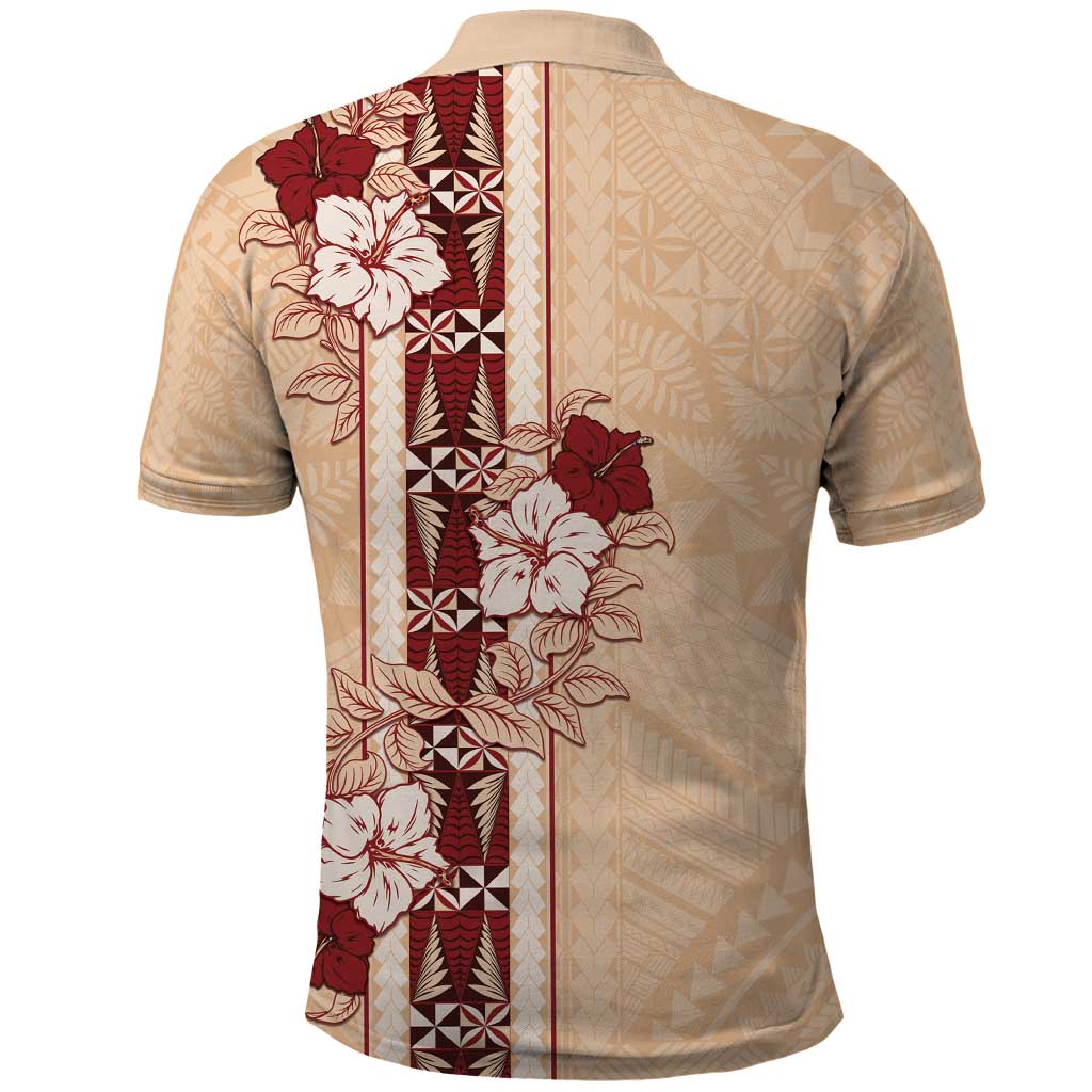 Tonga Language Week Polo Shirt Hibiscus Tongan Ngatu Pattern