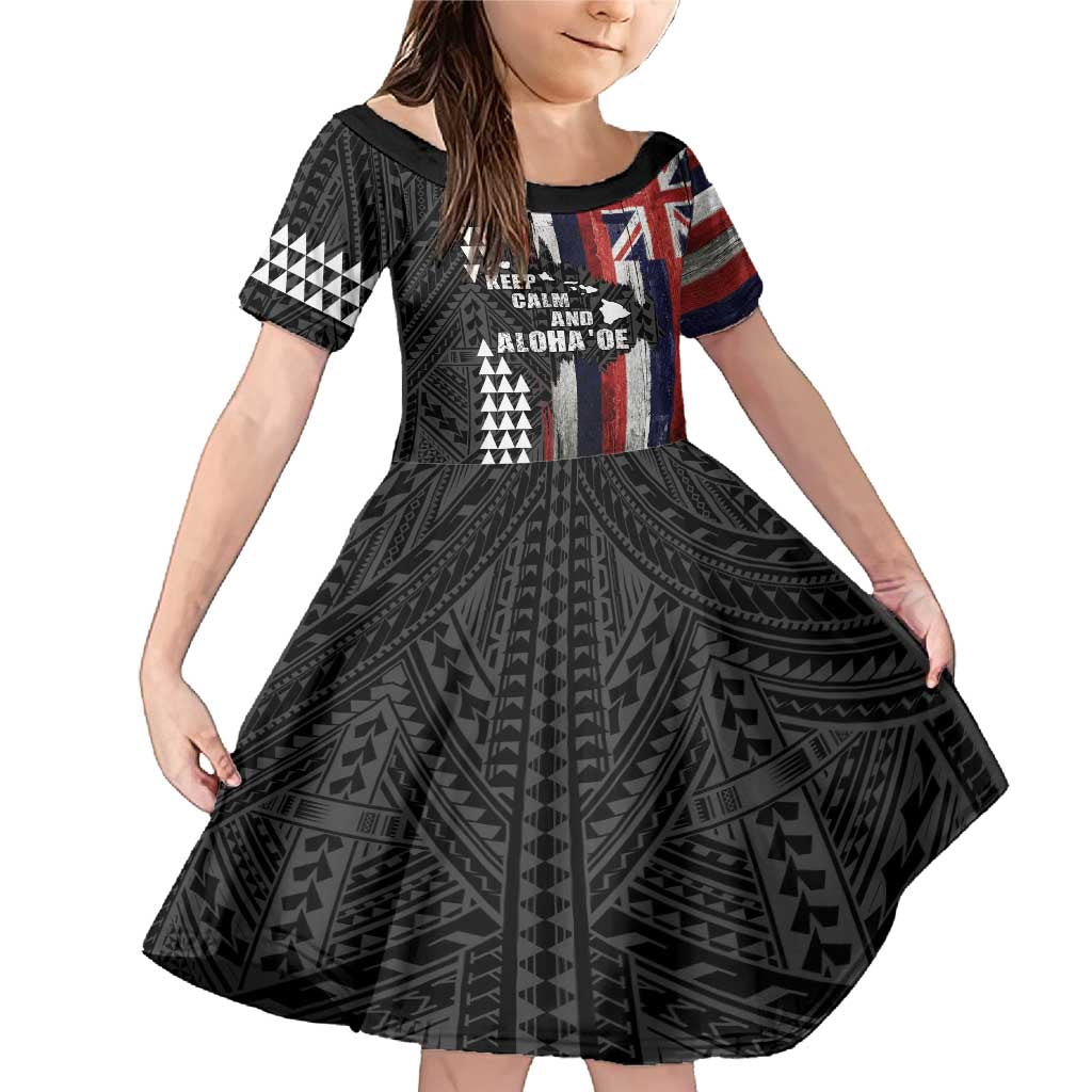 Hawaii 1959 Statehood Day Family Matching Mermaid Dress and Hawaiian Shirt Classic Style LT05 Daughter's Dress Black - Polynesian Pride