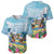 Hawaii Outrigger Canoe Race Baseball Jersey Polynesian Style Watercolor Style