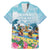 Hawaii Outrigger Canoe Race Family Matching Mermaid Dress and Hawaiian Shirt Polynesian Style Watercolor Style
