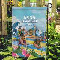 Hawaii Outrigger Canoe Race Garden Flag Polynesian Style Watercolor Style