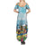 Hawaii Outrigger Canoe Race Summer Maxi Dress Polynesian Style Watercolor Style