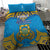 Tuvalu Independence Day Bedding Set Coat Of Arms With Polynesian Dolphin Tattoo