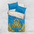 Tuvalu Independence Day Bedding Set Coat Of Arms With Polynesian Dolphin Tattoo