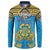 Personalised Tuvalu Independence Day Button Sweatshirt Coat Of Arms With Polynesian Dolphin Tattoo
