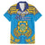 Personalised Tuvalu Independence Day Family Matching Mermaid Dress and Hawaiian Shirt Coat Of Arms With Polynesian Dolphin Tattoo