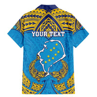 Personalised Tuvalu Independence Day Family Matching Mermaid Dress and Hawaiian Shirt Coat Of Arms With Polynesian Dolphin Tattoo