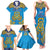 Personalised Tuvalu Independence Day Family Matching Tank Maxi Dress and Hawaiian Shirt Coat Of Arms With Polynesian Dolphin Tattoo