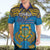 Personalised Tuvalu Independence Day Hawaiian Shirt Coat Of Arms With Polynesian Dolphin Tattoo