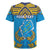 Personalised Tuvalu Independence Day Rugby Jersey Coat Of Arms With Polynesian Dolphin Tattoo
