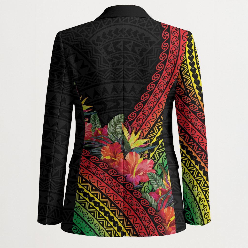 Retro Hawaiian Singer Blazer Polynesian Style Tropical Flowers