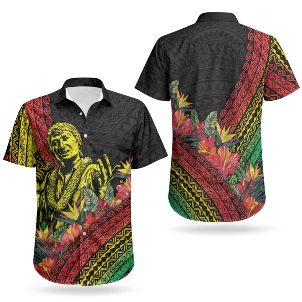 Retro Hawaiian Singer Couples Matching Puletasi and Hawaiian Shirt Polynesian Style Tropical Flowers LT05 - Polynesian Pride