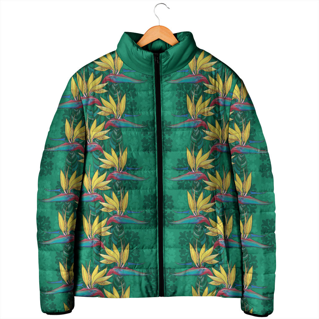 Hawaii Waikiki King Padded Jacket Green Quilt With Pua Manu LT05 - Polynesian Pride