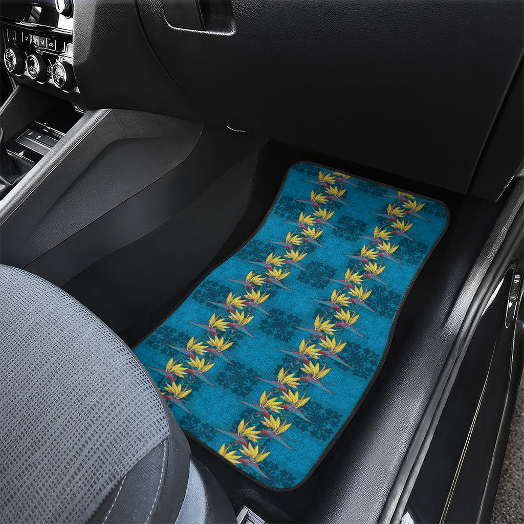 Hawaii Waikiki King Car Mats Blue Quilt With Pua Manu LT05 - Polynesian Pride