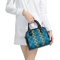 Hawaii Waikiki King Shoulder Handbag Blue Quilt With Pua Manu LT05 - Polynesian Pride