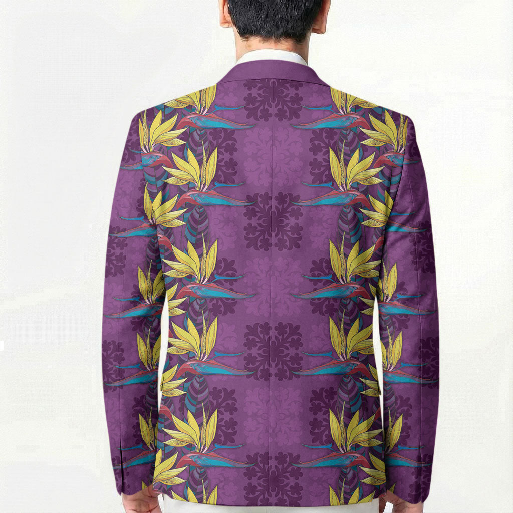 Hawaii Waikiki King Blazer Purple Quilt With Pua Manu LT05 - Polynesian Pride