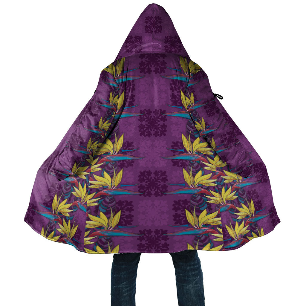 Hawaii Waikiki King Cloak Purple Quilt With Pua Manu
