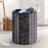 Hawaii Queen Liliuokalani Laundry Basket Hawaiian Lei Pua Kalaunu LT05 Black - Polynesian Pride
