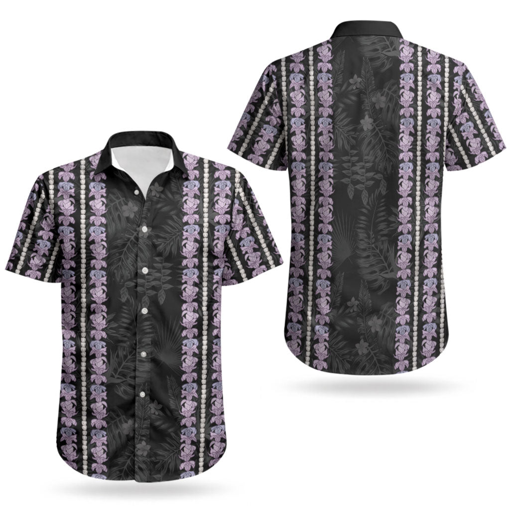 Hawaii Queen Liliuokalani Couples Matching Off Shoulder Short Dress and Hawaiian Shirt Hawaiian Lei Pua Kalaunu LT05 - Polynesian Pride