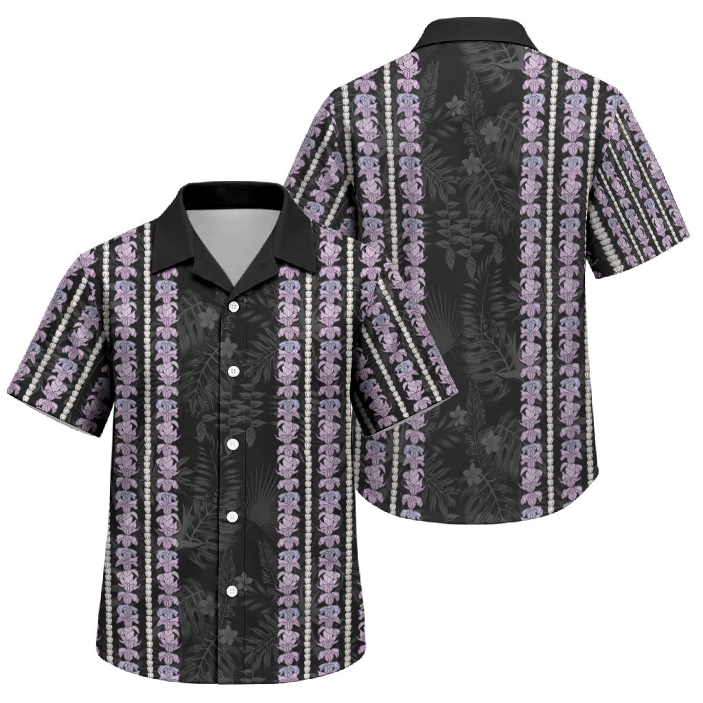 Hawaii Queen Liliuokalani Family Matching Long Sleeve Bodycon Dress and Hawaiian Shirt Hawaiian Lei Pua Kalaunu LT05 Son's Shirt Black - Polynesian Pride