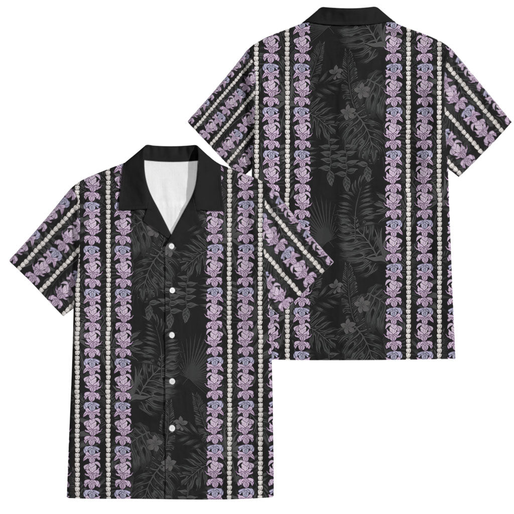 Hawaii Queen Liliuokalani Family Matching Short Sleeve Bodycon Dress and Hawaiian Shirt Hawaiian Lei Pua Kalaunu LT05 Dad's Shirt - Short Sleeve Black - Polynesian Pride