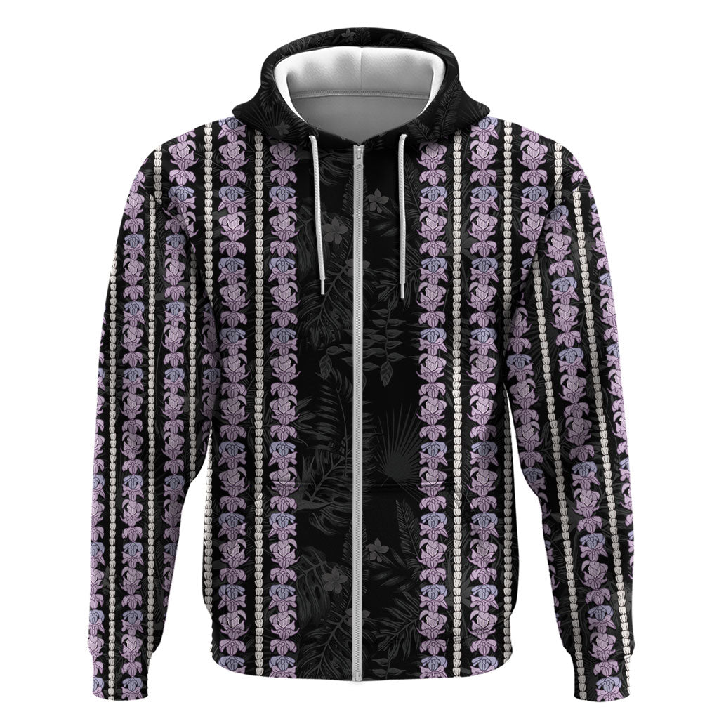 Hawaii Queen Liliuokalani Hoodie Hawaiian Lei Pua Kalaunu LT05 Zip Hoodie Black - Polynesian Pride