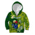 Personalized Cook Islands Kid Hoodie Coat Of Arms Plumeria Polynesian Turtle LT05 Zip Hoodie Green - Polynesian Pride