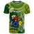 Personalized Cook Islands T Shirt Coat Of Arms Plumeria Polynesian Turtle LT05 Green - Polynesian Pride