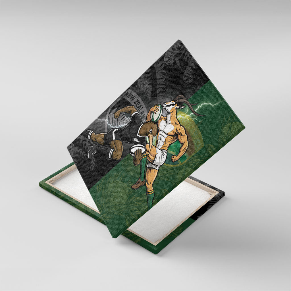 South Africa And New Zealand Canvas Wall Art Springboks And Kiwis Rugby Rivalry