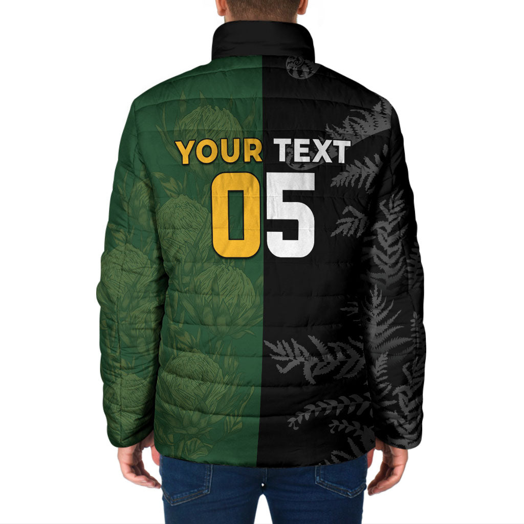 Custom South Africa And New Zealand Padded Jacket Springboks And Kiwis Rugby Rivalry