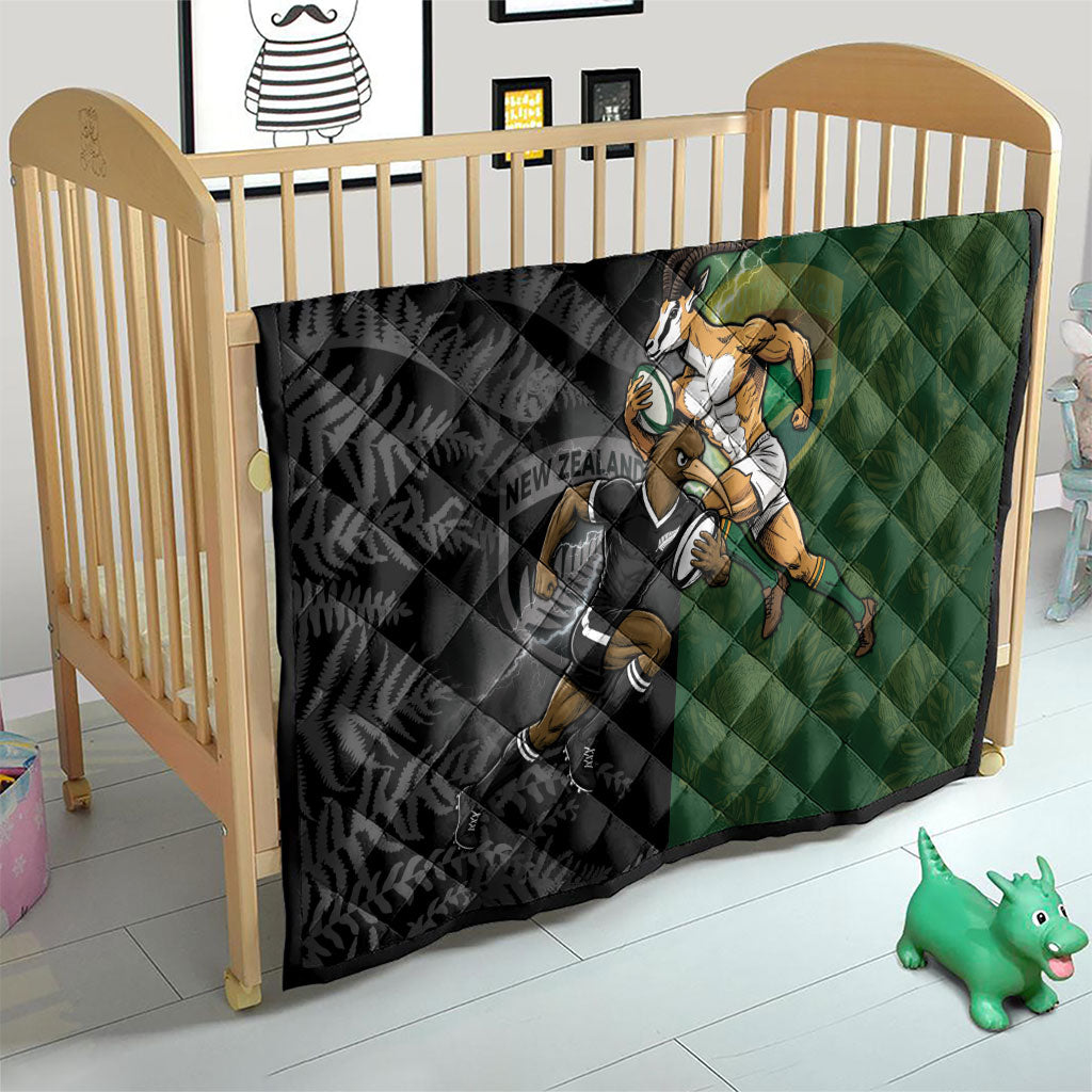 South Africa And New Zealand Quilt Springboks And Kiwis Rugby Rivalry