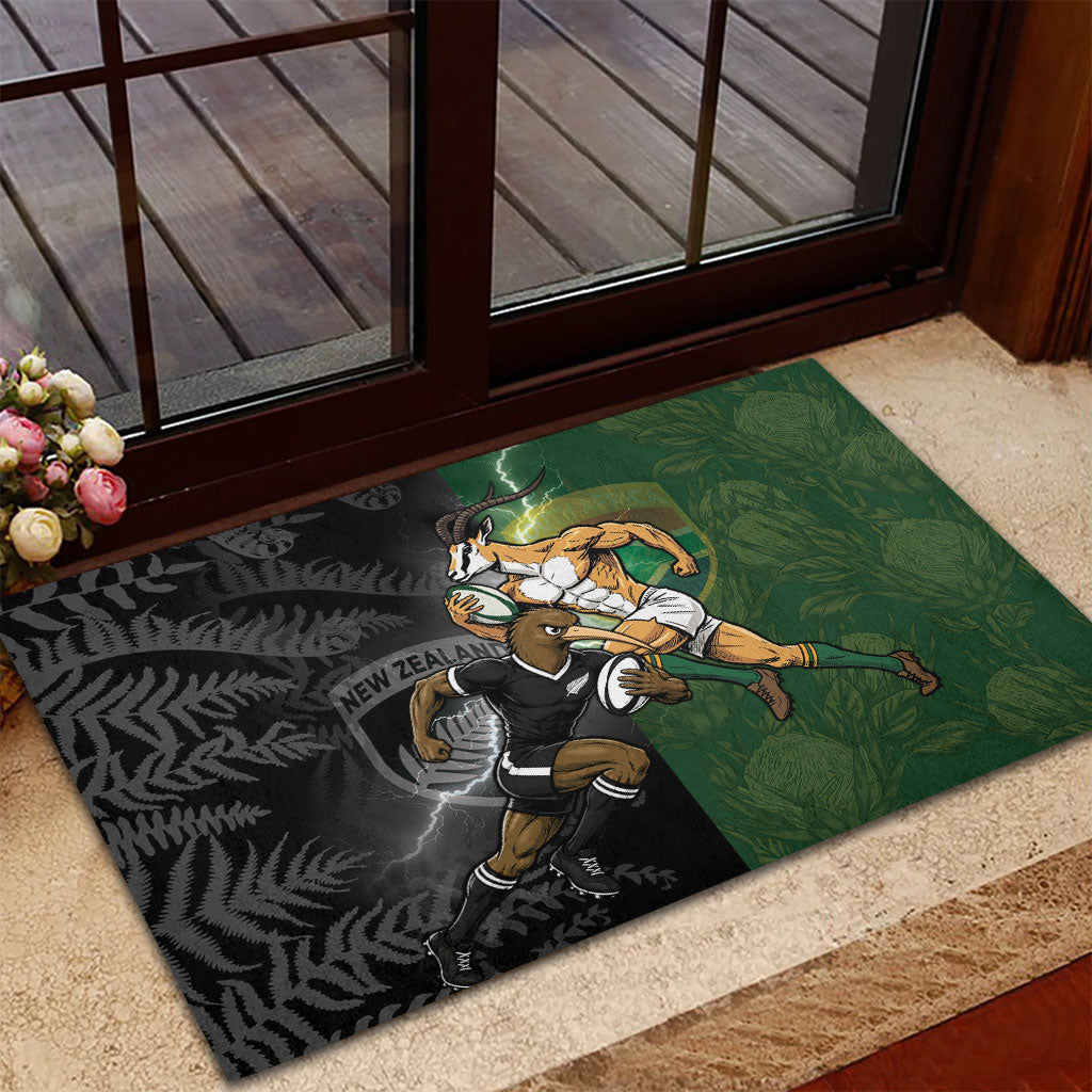 South Africa And New Zealand Rubber Doormat Springboks And Kiwis Rugby Rivalry
