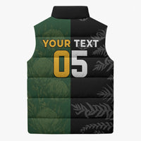 Custom South Africa And New Zealand Sleeveless Puffer Jacket Springboks And Kiwis Rugby Rivalry