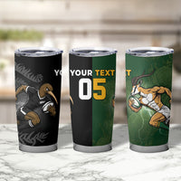 Custom South Africa And New Zealand Tumbler Cup Springboks And Kiwis Rugby Rivalry