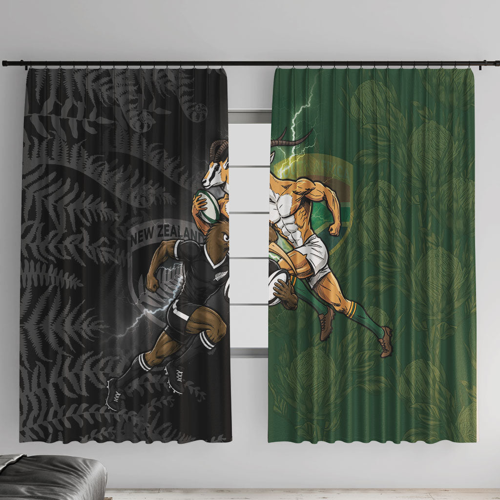 South Africa And New Zealand Window Curtain Springboks And Kiwis Rugby Rivalry