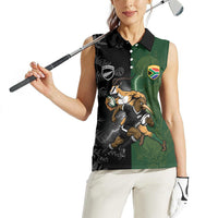 Custom South Africa And New Zealand Women Sleeveless Polo Shirt Springboks And Kiwis Rugby Rivalry