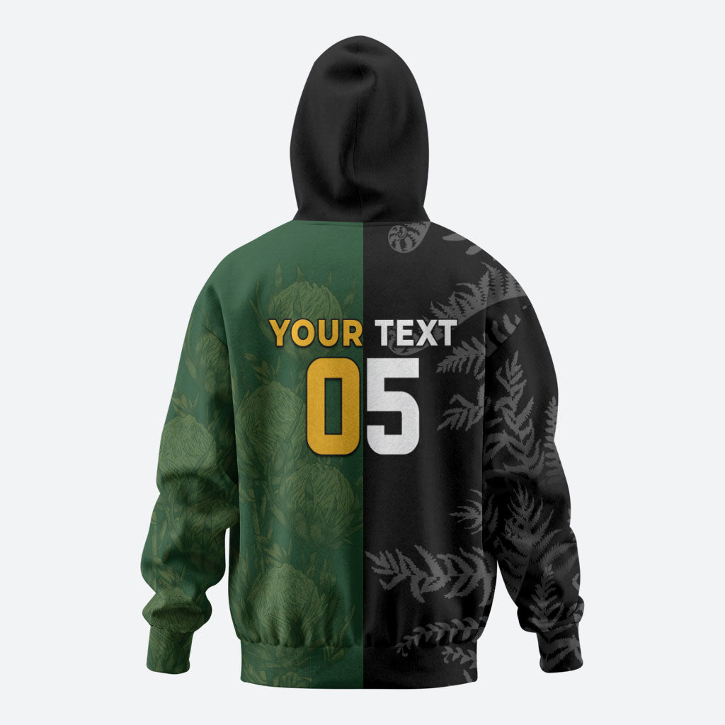 Custom South Africa And New Zealand Zip Hoodie Springboks And Kiwis Rugby Rivalry