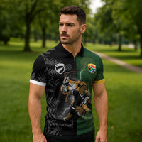 Custom South Africa And New Zealand Zipper Polo Shirt Springboks And Kiwis Rugby Rivalry