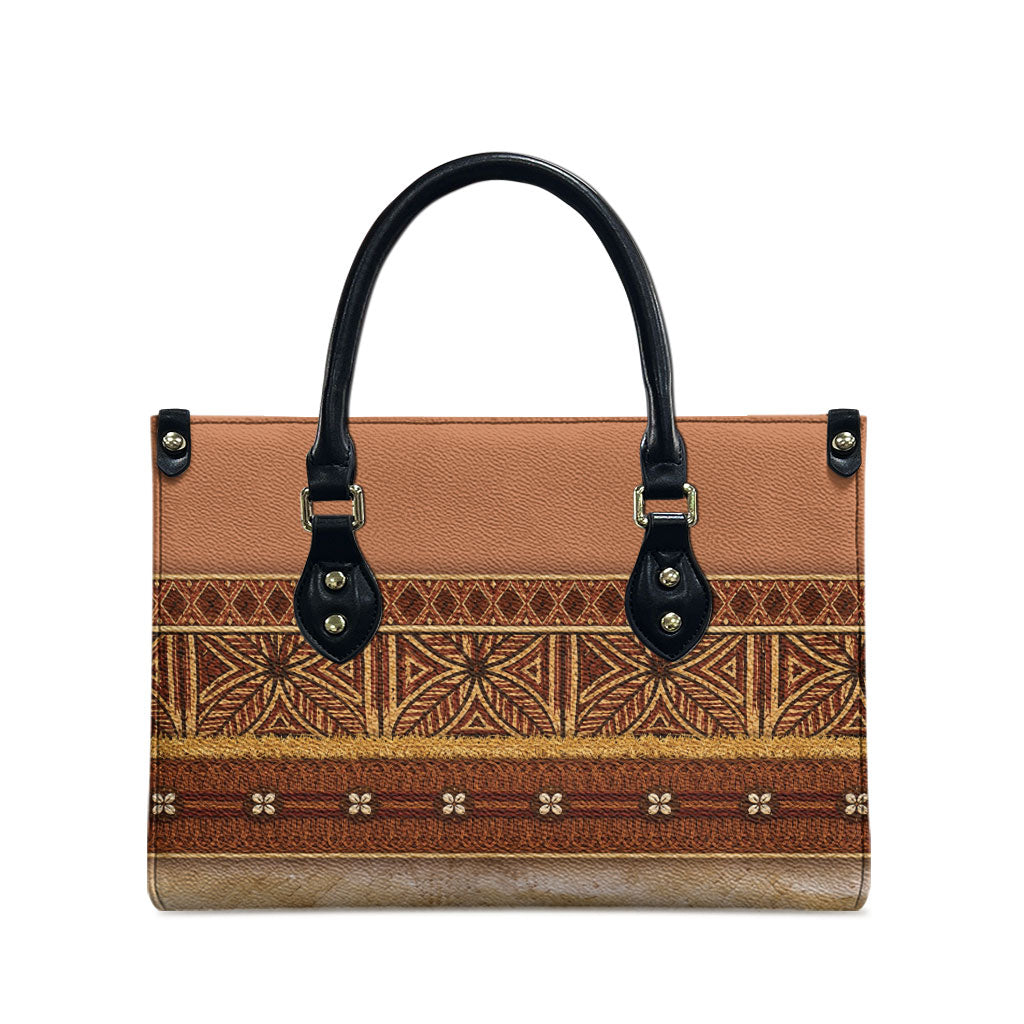 Polynesian Princess Inspired Cosplay Costume Leather Bag Traditional Tapa Pattern