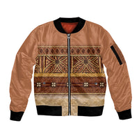 Polynesian Princess Inspired Cosplay Costume Sleeve Zip Bomber Jacket Traditional Tapa Pattern